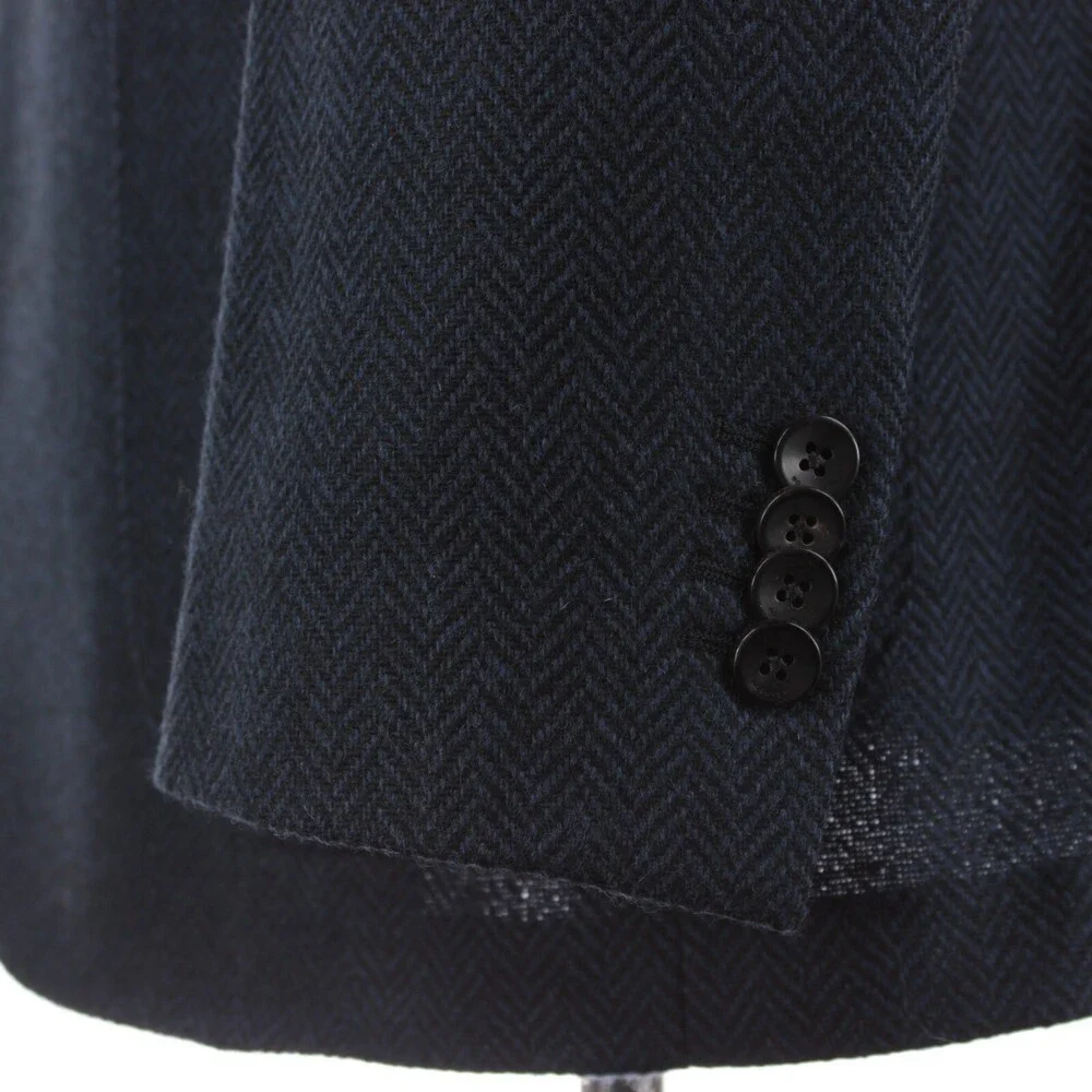 Boglioli NWT Sport Coat / K Jacket Size 56R (46R US) Blue Herringbone 100% Wool